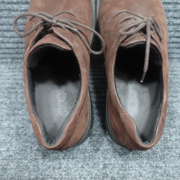 Ecco Shoes Mens 9 B Brown Suede Casual Oxford Shock Point Sneaker Career Office